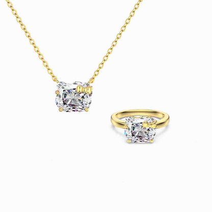 “Hello Kitty Spark” 925 Sterling Silver Bow Zircon Jewelry Set