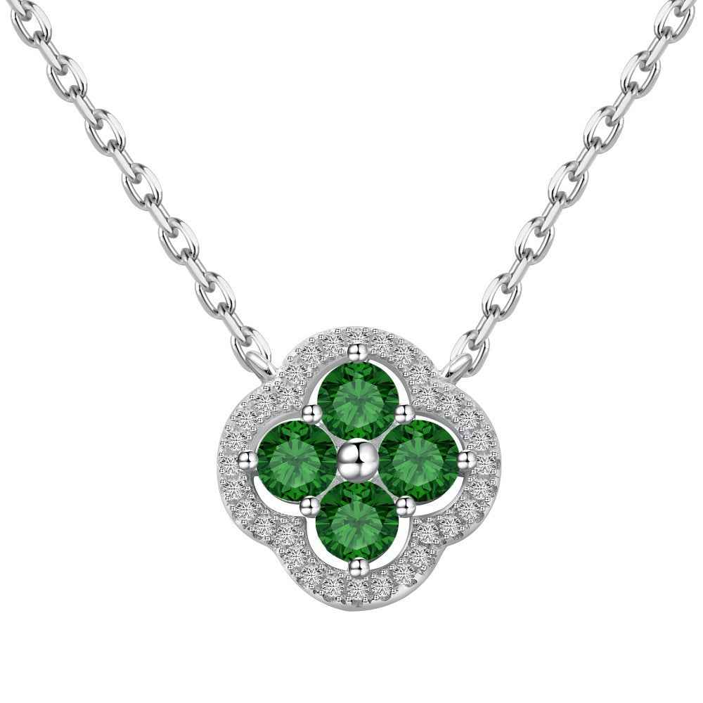 “Everluck Petal” 925 Sterling Silver Four-Petal Zircon Jewelry Set