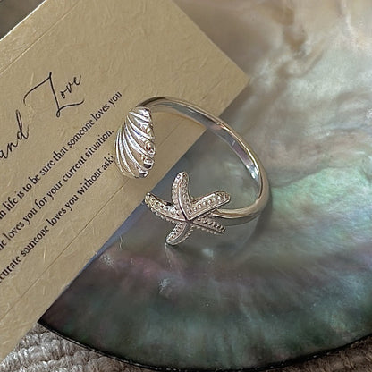 "Seaside Treasures" Adjustable 925 Sterling Silver Ring