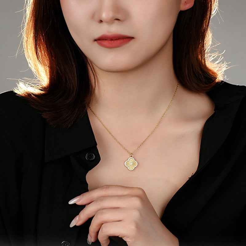 “Golden Clover” S925 Sterling Silver Clover Necklace
