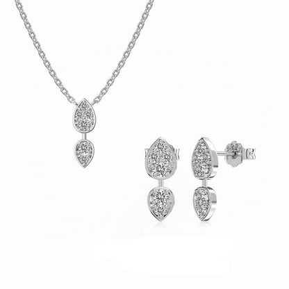 "Tear of Light" 925 Sterling Silver Drop Zircon Jewelry Set