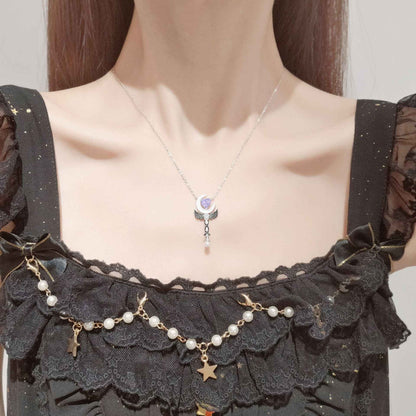 “Moonlight Arcana Wand” 925 Sterling Silver Necklace