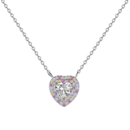 “Candy Heart Éclat” S925 Sterling Silver Heart Pavé Jewelry Set