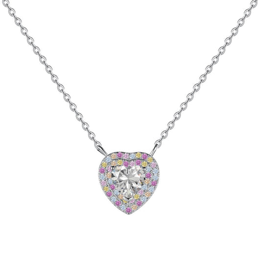 “Candy Heart Éclat” S925 Sterling Silver Heart Pavé Jewelry Set