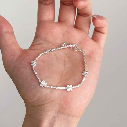 “Silver Flutter” S925 Sterling Silver Butterfly Beaded Bracelet