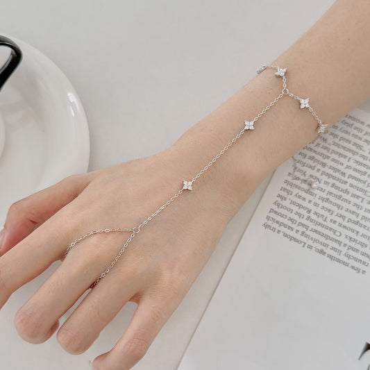 "Grace Link" S925 Sterling Silver Finger-Linked Bracelet