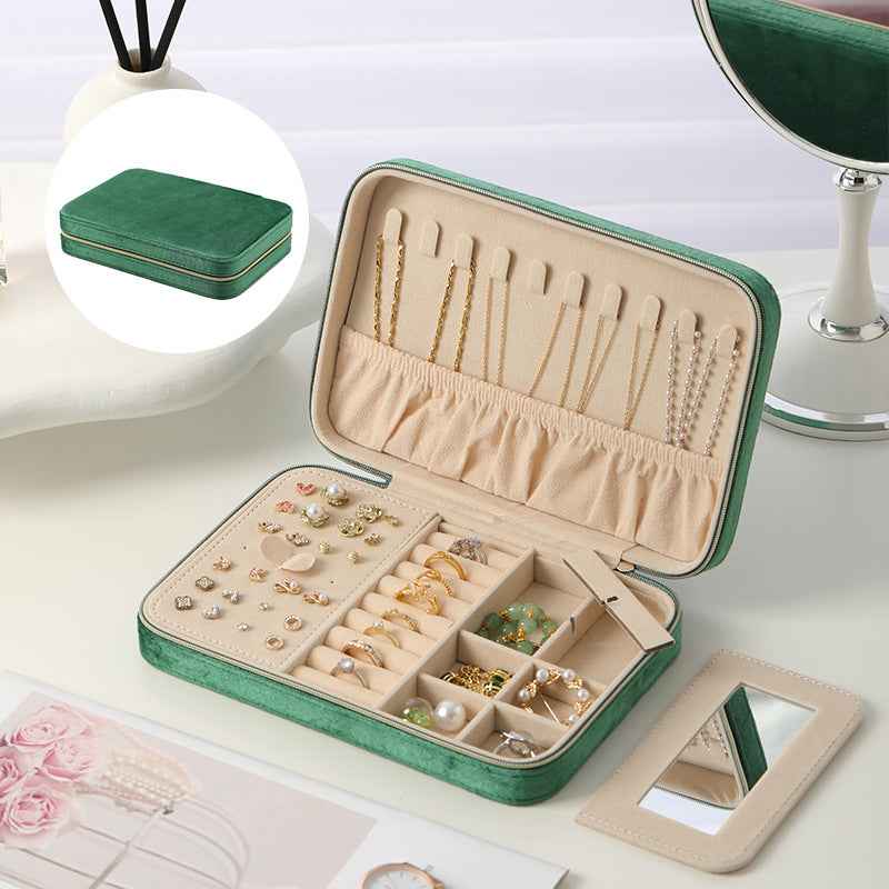 Monet Velvet Jewelry Case with Mirror – Travel Organizer