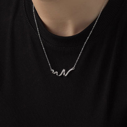 “Wave Whisper” S925 Sterling Silver Irregular Zircon Necklace
