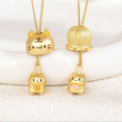 “Peekaboo Kitty” 925 Sterling Silver Lucky Cat Necklace