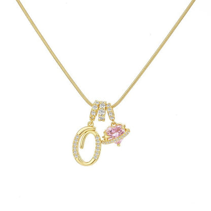 “Celestial Initial” Gold Plated Brass Alphabet Pendant Necklace