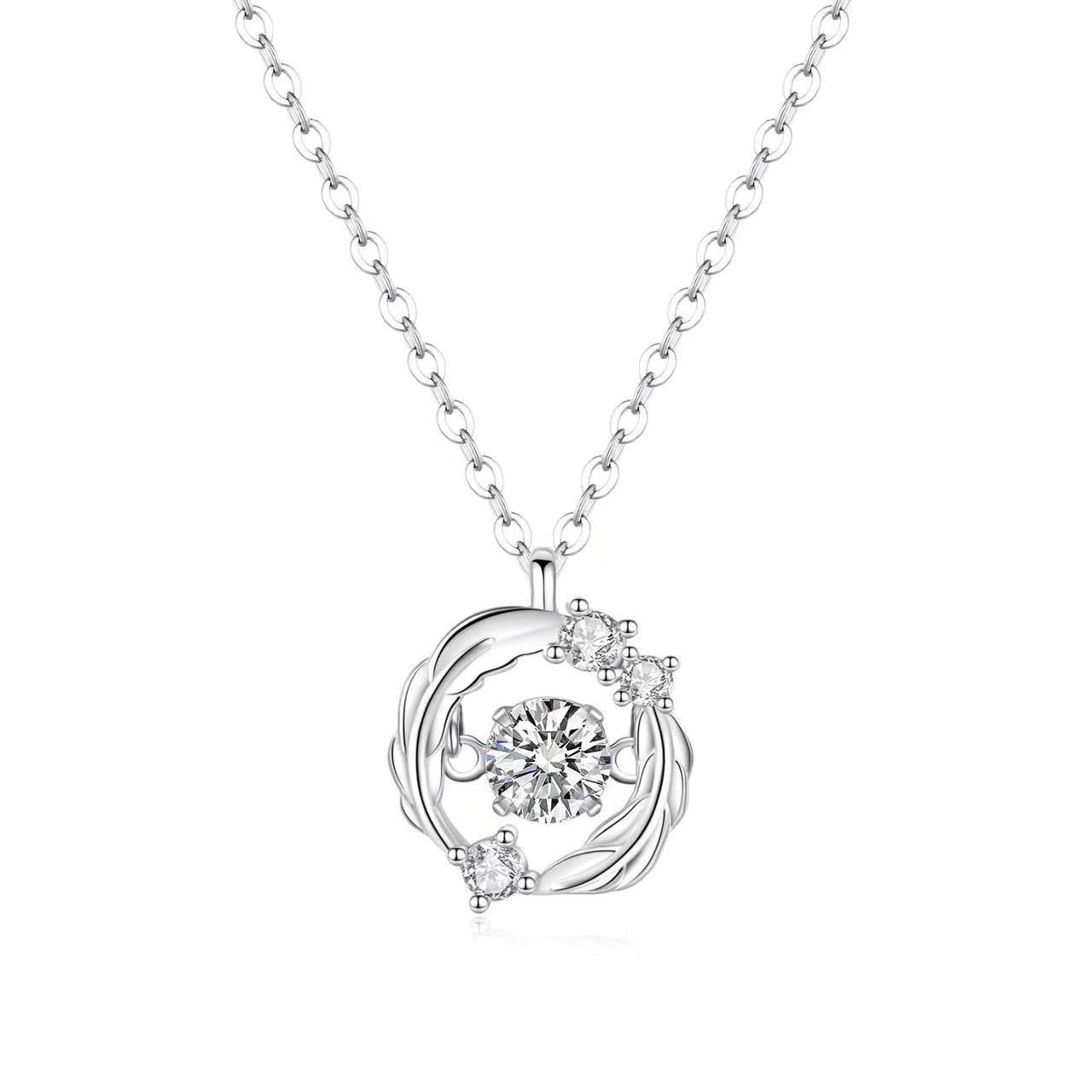 "Wings of Fate" S925 Sterling Silver Dancing Heart Necklace