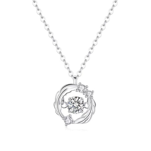 "Wings of Fate" S925 Sterling Silver Dancing Heart Necklace