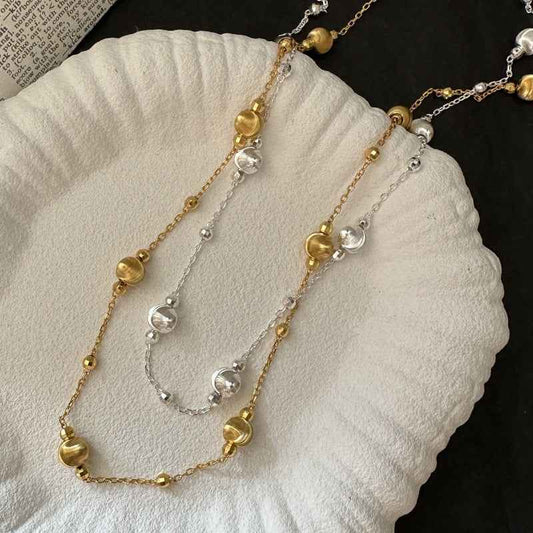 "Cat’s Eye Beads" 925 Sterling Silver Necklace