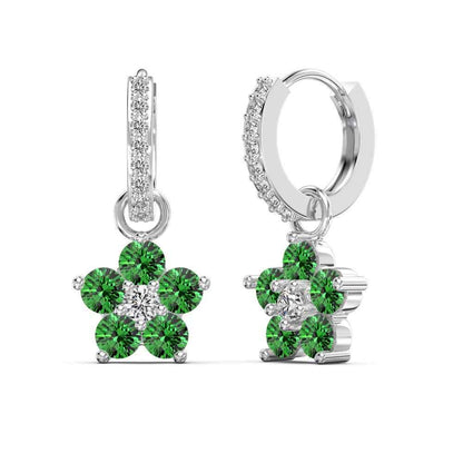 “Dopamine Bloom” S925 Sterling Silver Color Crystal Hoop Earrings