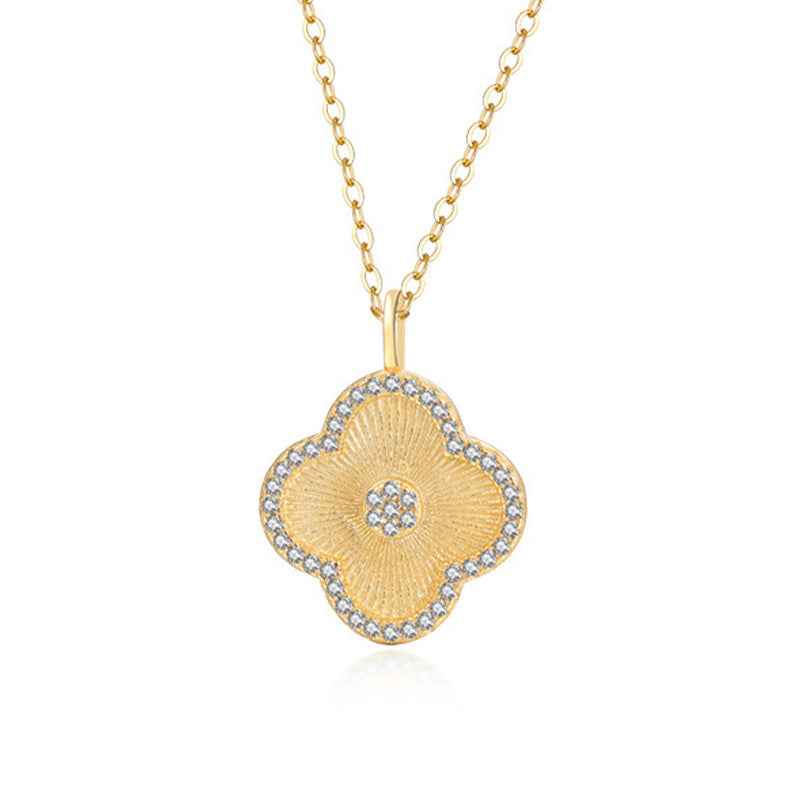 “Golden Clover” S925 Sterling Silver Clover Necklace
