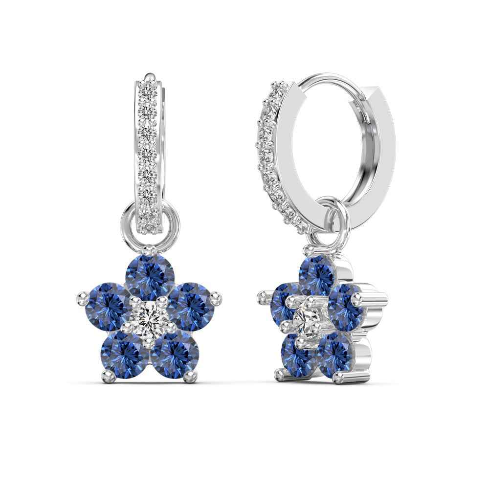 “Dopamine Bloom” S925 Sterling Silver Color Crystal Hoop Earrings