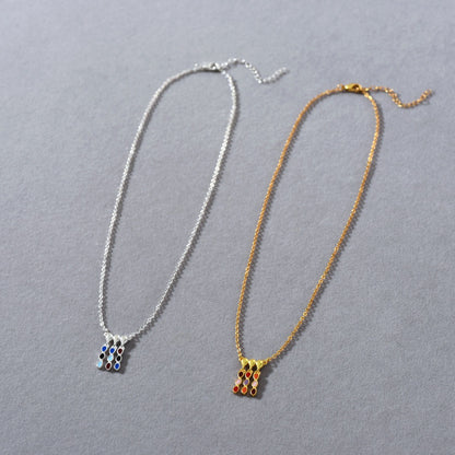Prism Tassel 18K Gold-Plated Brass Enamel Necklace