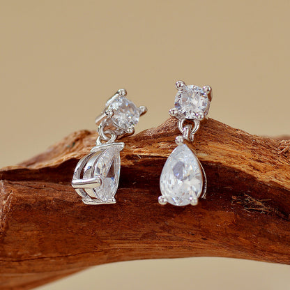 “Aurielle Drop” 925 Sterling Silver Micro Pavé Teardrop Stud Earrings