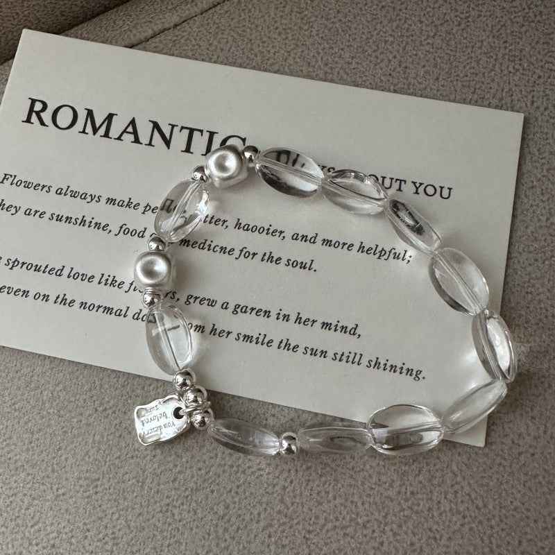 "Crystal Whisper" 925 Sterling Silver White Crystal Bracelet