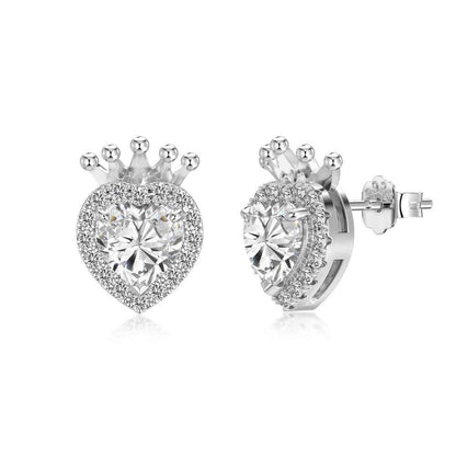 Crowned Heart Royale 925 Sterling Silver Crown Heart Jewelry Set
