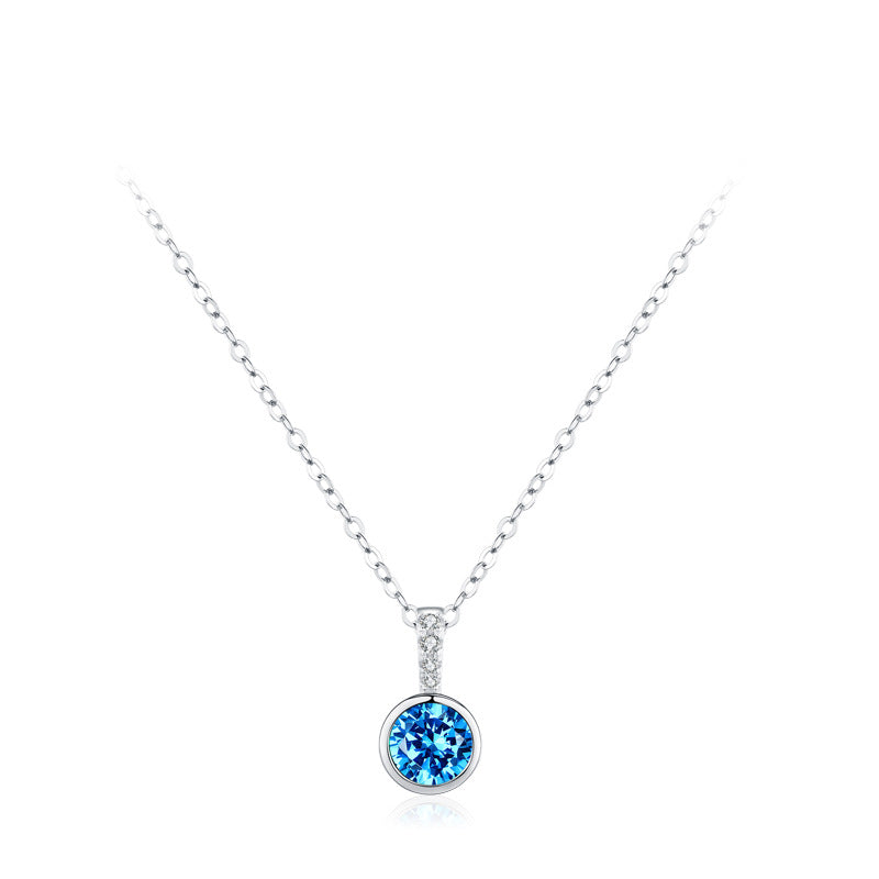 “Azure Halo” 925 Sterling Silver Aquamarine Zircon Jewelry Set