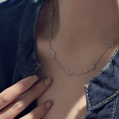 "Heartlink" S925 Sterling Silver Retro Heart Chain Necklace and Bracelet Set