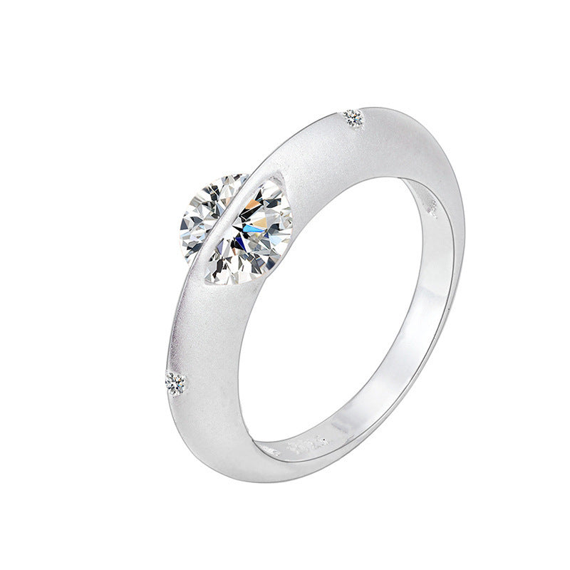 Cosmic Star 925 Sterling Silber Drehbarer Zirkon Ring – Verstellbar, Minimalistisches Design 