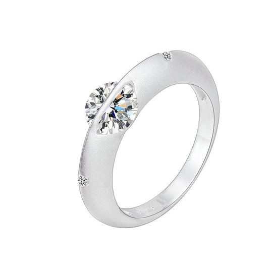 Cosmic Star 925 Sterling Silber Drehbarer Zirkon Ring – Verstellbar, Minimalistisches Design 