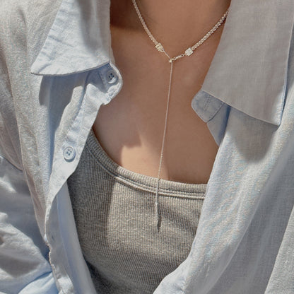 "Gleam Slide" S925 Sterling Silver Adjustable Necklace