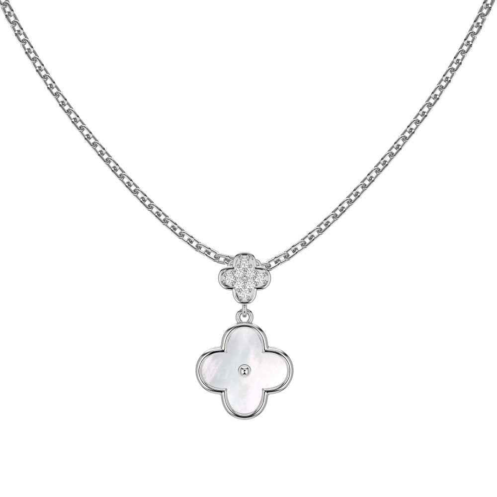“Clover Grace” S925 Sterling Silver Mother-of-Pearl Necklace