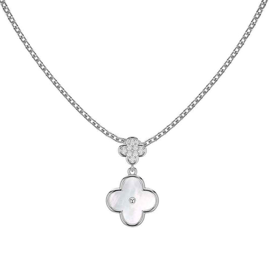 “Clover Grace” S925 Sterling Silver Mother-of-Pearl Necklace