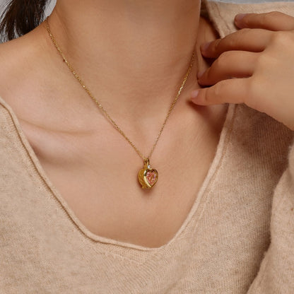 “Secret Heart” S925 Sterling Silver DIY Heart Box Necklace