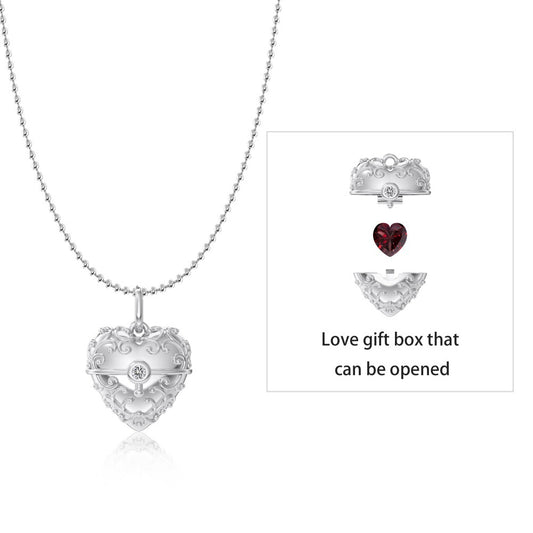 “Secret Heart Casket” S925 Sterling Silver Openable Heart Pendant Necklace