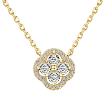 “Everluck Petal” 925 Sterling Silver Four-Petal Zircon Jewelry Set