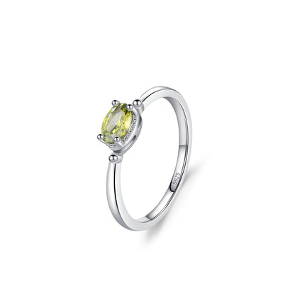 “Olive Glow” 925 Sterling Silver Oval Zircon Jewelry Set