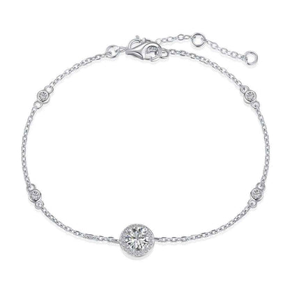 “Halo Whisper” S925 Sterling Silver Pavé Circle Bracelet
