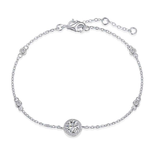 “Halo Whisper” S925 Sterling Silver Pavé Circle Bracelet
