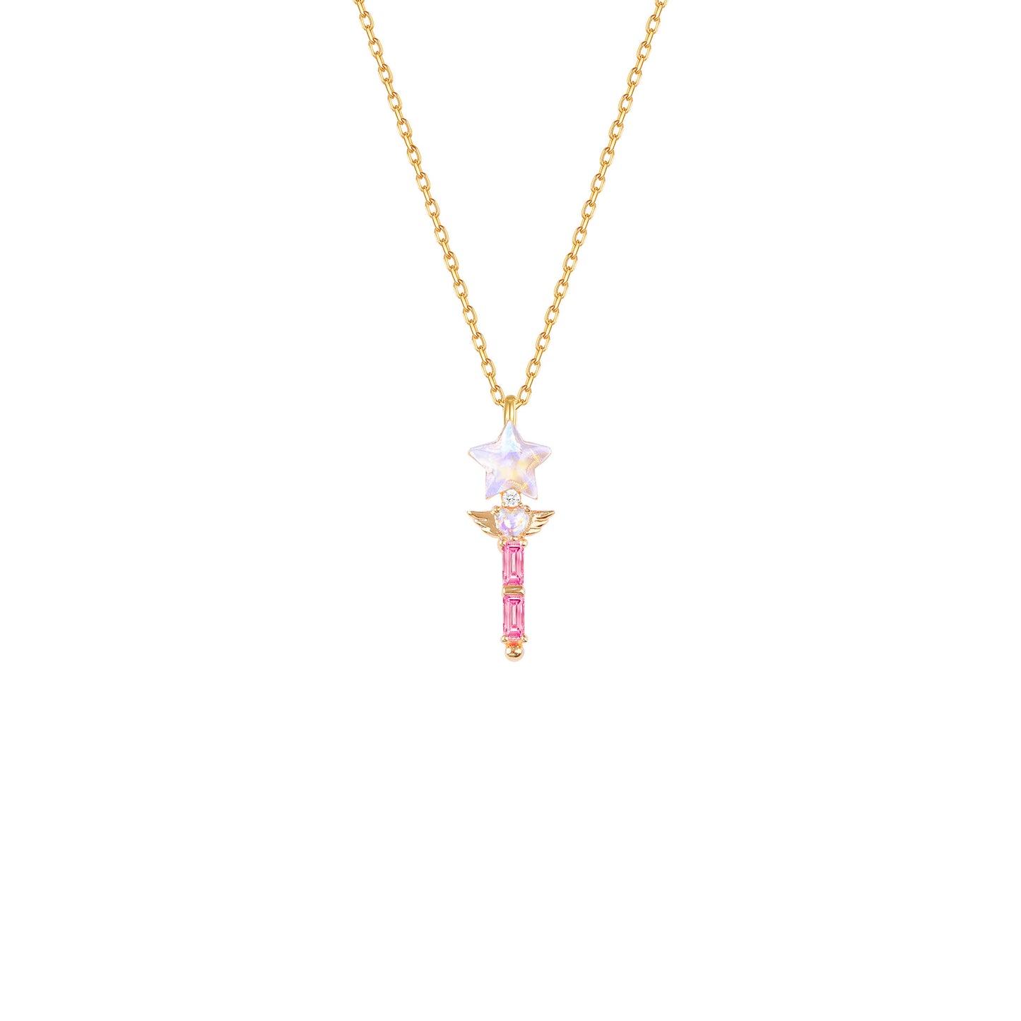 "Fairy Wand" 925 Sterling Silver Magical Pendant Necklace