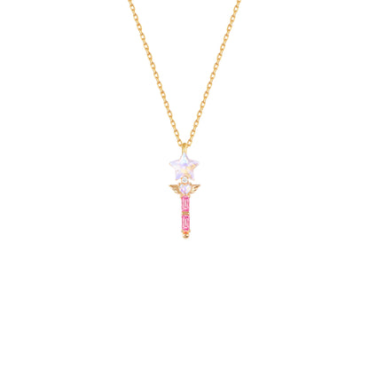 "Fairy Wand" 925 Sterling Silver Magical Pendant Necklace