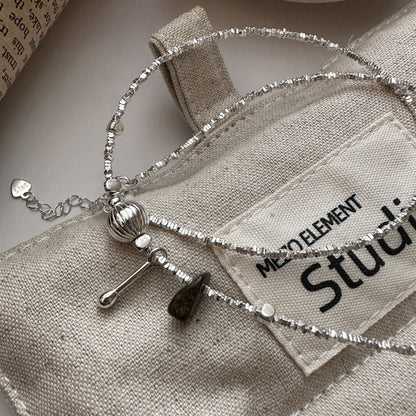 "Silver Glimmer" S925 Sterling Silver Fragment Chain Necklace