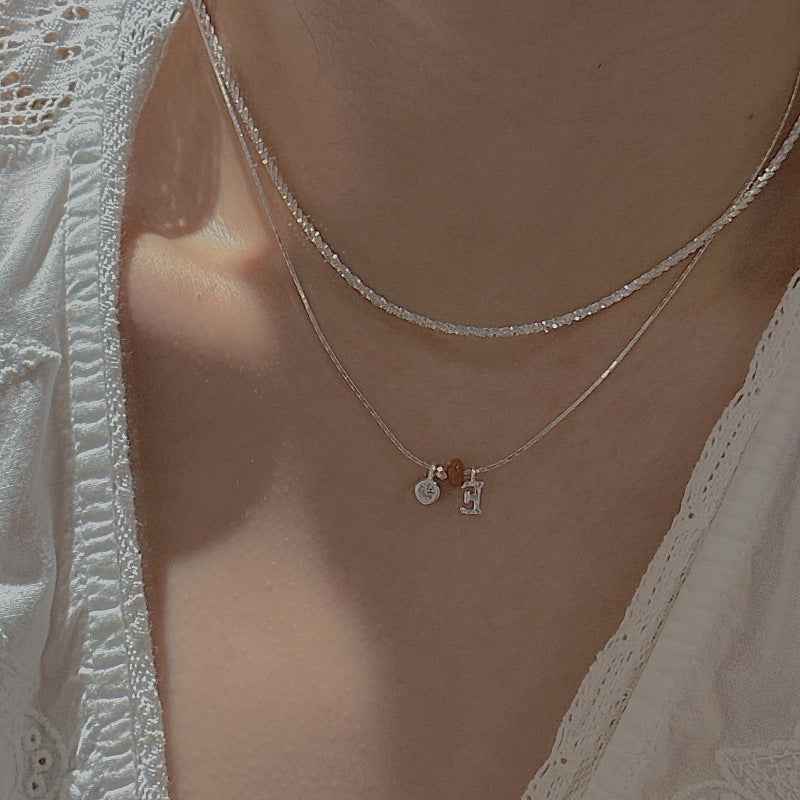 "Letter Charm" 925 Sterling Silver Necklace