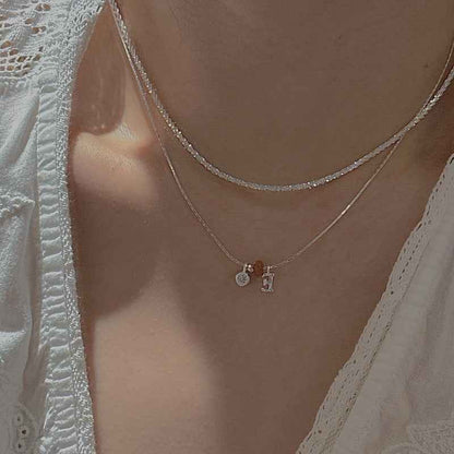 "Letter Charm" 925 Sterling Silver Necklace