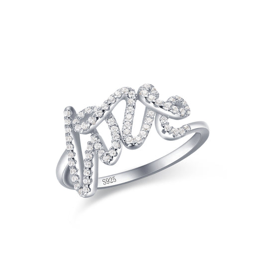 “Eternal Love” 925 Sterling Silver Letter Ring
