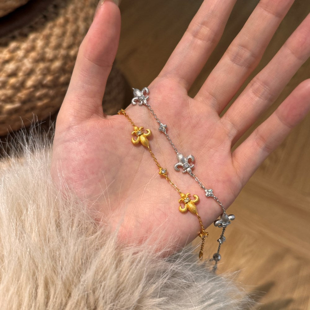 "Iris Bloom" 925 Sterling Silber verstellbares Armband 
