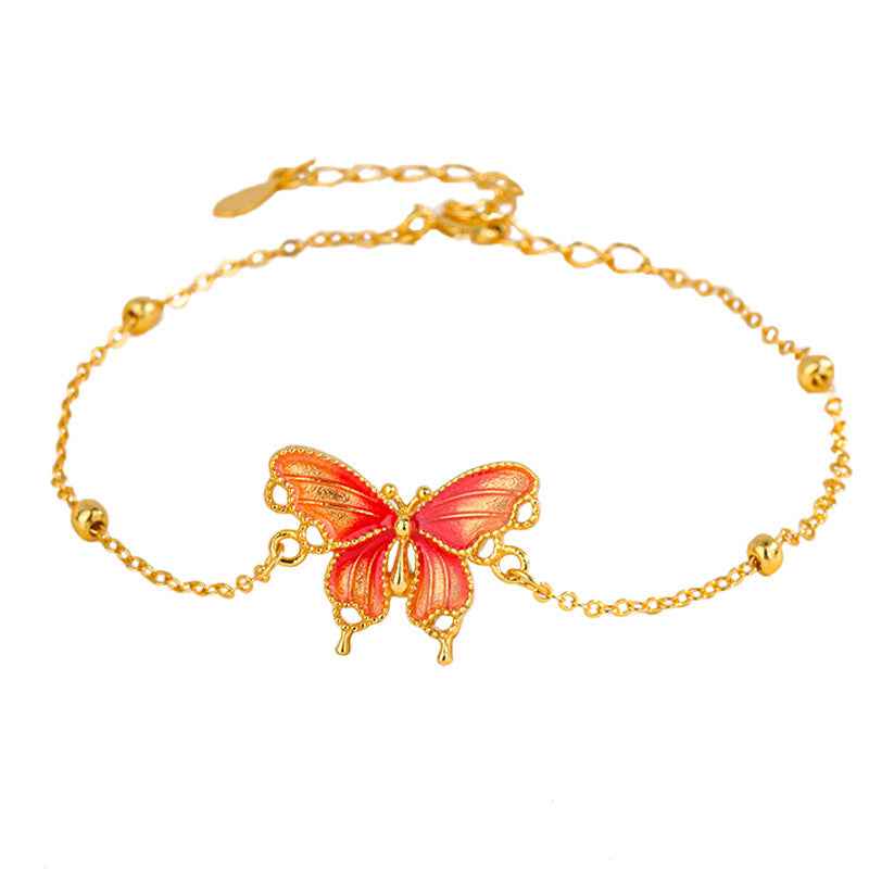 “Butterfly Reverie” S925 Sterling Silver Enamel Butterfly Jewelry Set