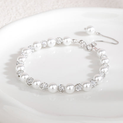 “Roselle Shambhala” S925 Sterling Silver Pearl Bracelet