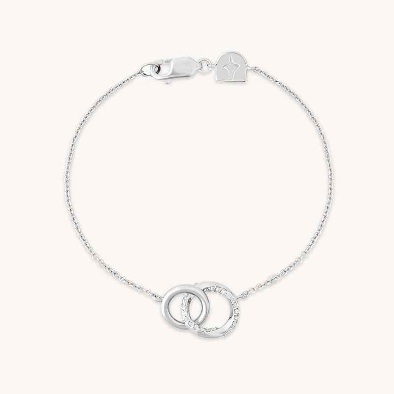 “Circle Glow” S925 Sterling Silver Zircon Double Ring Bracelet