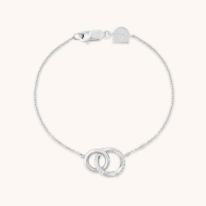 “Circle Glow” S925 Sterling Silver Zircon Double Ring Bracelet