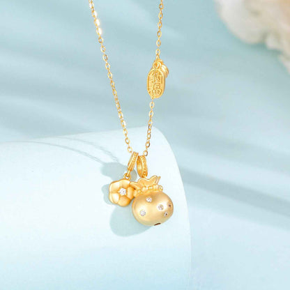“Fortune Bloom” S925 Sterling Silver Lucky Pouch Necklace