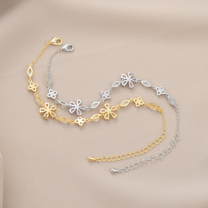 Sakura Élise Brass Genuine Gold-Plated 3A Zircon Floral Bracelet